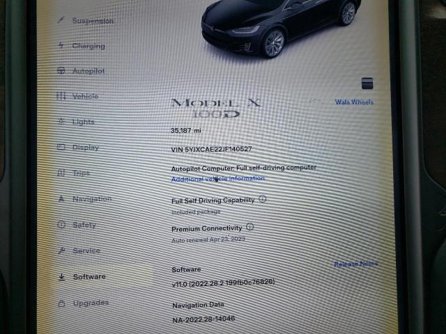 Photo 9 from auction – 2018 TESLA MODEL X with VIN 5YJXCAE22JF140527
