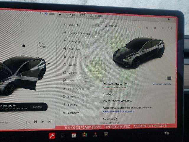 Photo 9 from auction – 2021 TESLA MODEL Y with VIN 5YJYGDEF2MF195013