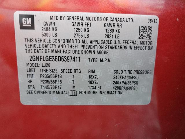 Photo 14 from auction – 2013 CHEVROLET EQUINOX LT with VIN 2GNFLGE36D6397411