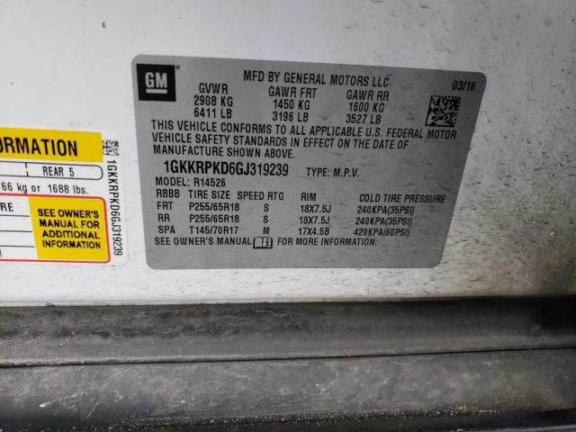 Photo 14 from auction – 2016 GMC ACADIA SLE with VIN 1GKKRPKD6GJ319239