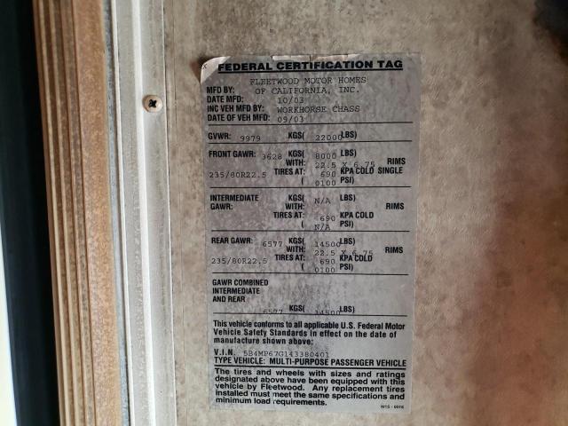 Photo 10 from auction – 2004 PRRW MOTOHOME with VIN 5B4MP67G143380401