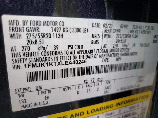 Photo 14 from auction – 2020 FORD EXPEDITION with VIN 1FMJK1KTXLEA40245