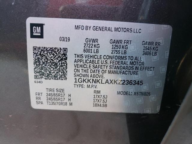 Photo 14 from auction – 2019 GMC ACADIA SLE with VIN 1GKKNKLAXKZ236345