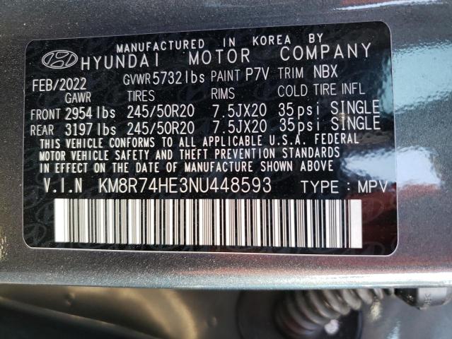 Photo 14 from auction – 2022 HYUNDAI PALISADE C with VIN KM8R74HE3NU448593