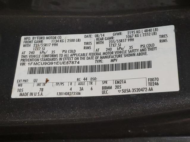Photo 14 from auction – 2014 FORD ESCAPE SE with VIN 1FMCU9G91EUE57874