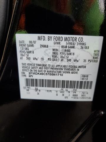 Photo 14 from auction – 2007 FORD EDGE SEL P with VIN 2FMDK49C57BB61710