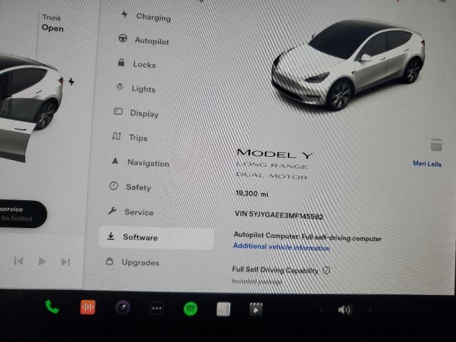 Photo 9 from auction – 2021 TESLA MODEL Y with VIN 5YJYGAEE3MF145582