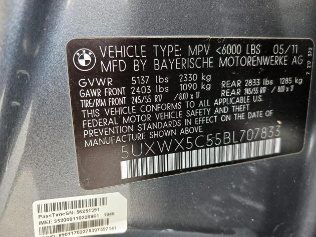 Photo 10 from auction – 2011 BMW X3 XDRIVE2 with VIN 5UXWX5C55BL707833