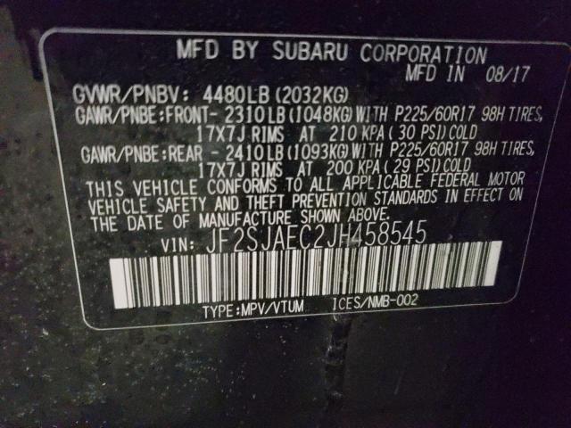 Photo 14 from auction – 2018 SUBARU FORESTER 2 with VIN JF2SJAEC2JH458545