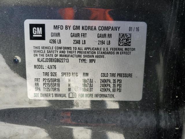 Photo 14 from auction – 2016 BUICK ENCORE PRE with VIN KL4CJDSBXGB622713