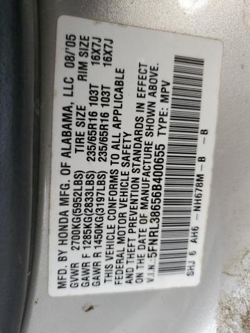 Photo 14 from auction – 2006 HONDA ODYSSEY EX with VIN 5FNRL38656B400655