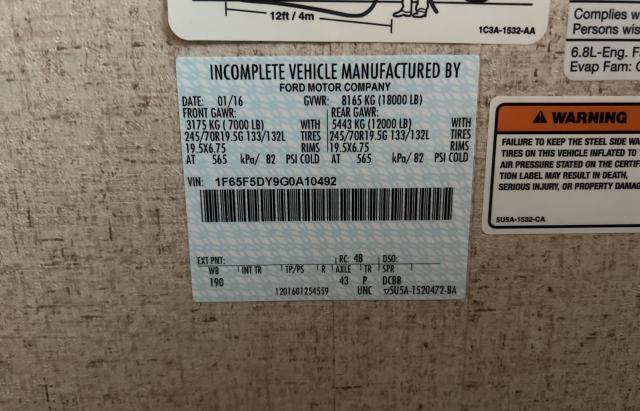 Photo 10 from auction – 2016 FORD F53 with VIN 1F65F5DY9G0A10492