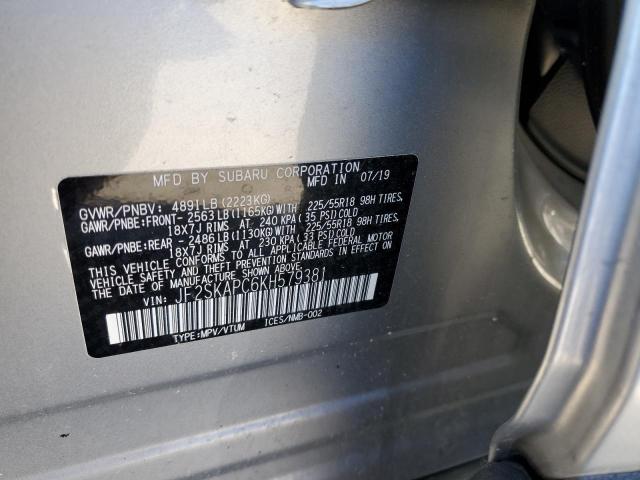 Photo 14 from auction – 2019 SUBARU FORESTER S with VIN JF2SKAPC6KH579381