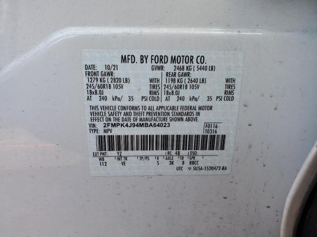 Photo 14 from auction – 2021 FORD EDGE SEL with VIN 2FMPK4J94MBA64023