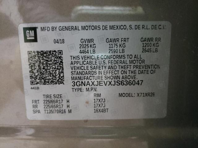 Photo 14 from auction – 2018 CHEVROLET EQUINOX LT with VIN 3GNAXJEVXJS636047