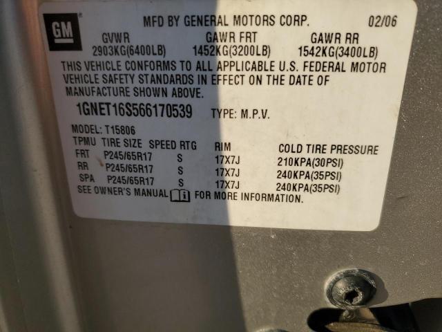 Photo 14 from auction – 2006 CHEVROLET TRAILBLAZE with VIN 1GNET16S566170539