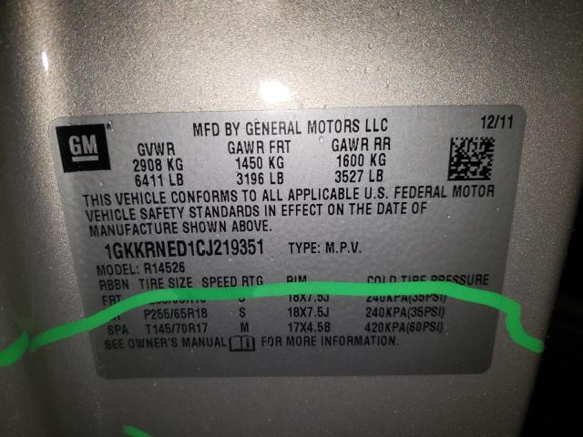 Photo 14 from auction – 2012 GMC ACADIA SLE with VIN 1GKKRNED1CJ219351