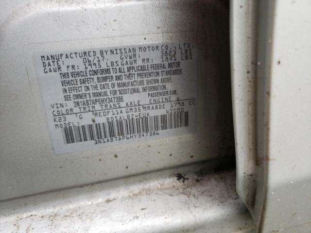 Photo 10 from auction – 2017 NISSAN SENTRA S with VIN 3N1AB7AP6HY347386