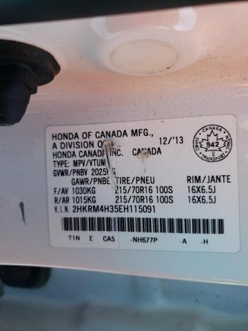Photo 14 from auction – 2014 HONDA CR-V LX with VIN 2HKRM4H35EH115091