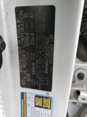 Photo 10 from auction – 2011 KIA OPTIMA LX with VIN KNAGM4A75B5057402