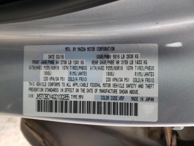 Photo 14 from auction – 2016 MAZDA CX-9 TOURI with VIN JM3TCBCY4G0100265