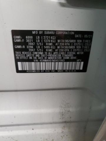 Photo 14 from auction – 2021 SUBARU ASCENT PRE with VIN 4S4WMAHD1M3451983