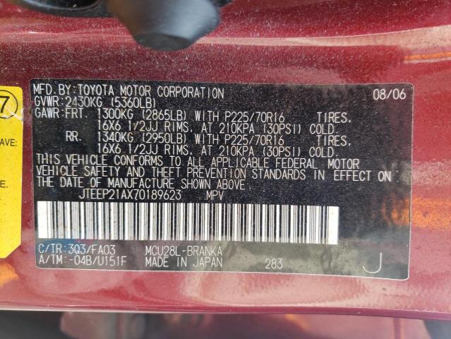 Photo 14 from auction – 2007 TOYOTA HIGHLANDER with VIN JTEEP21AX70189623