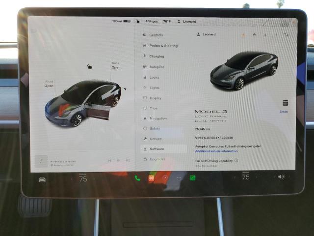 Photo 9 from auction – 2019 TESLA MODEL 3 with VIN 5YJ3E1EB5KF389530