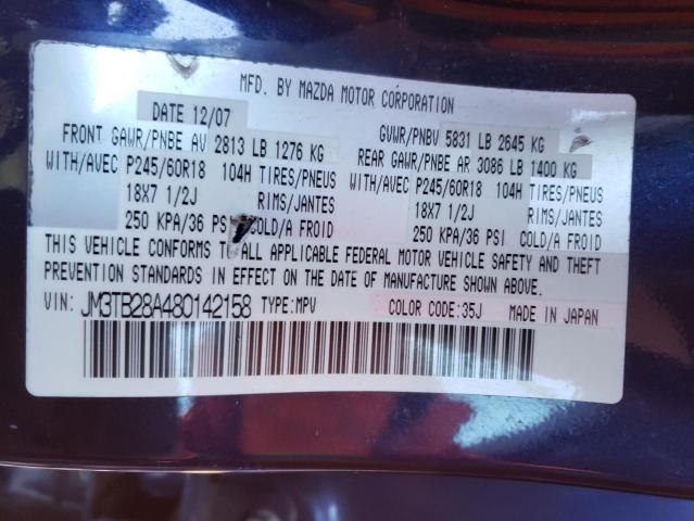 Photo 14 from auction – 2008 MAZDA CX-9 with VIN JM3TB28A480142158