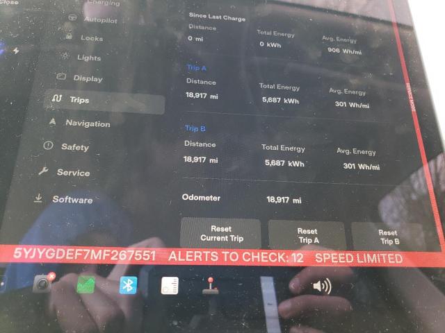 Photo 9 from auction – 2021 TESLA MODEL Y with VIN 5YJYGDEF7MF267551