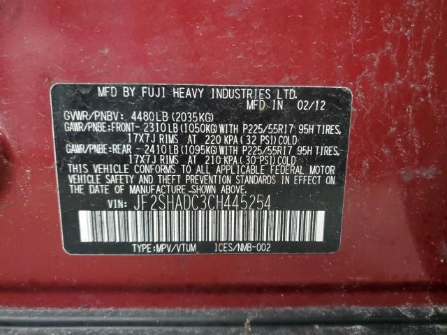 Photo 10 from auction – 2012 SUBARU FORESTER 2 with VIN JF2SHADC3CH445254