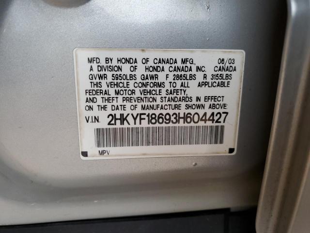 Photo 14 from auction – 2003 HONDA PILOT EXL with VIN 2HKYF18693H604427