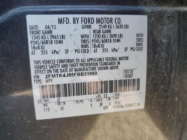 Photo 14 from auction – 2015 FORD EDGE SEL with VIN 2FMTK4J85FBB31950
