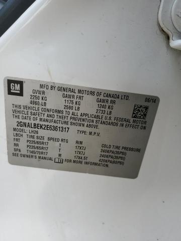 Photo 14 from auction – 2014 CHEVROLET EQUINOX LT with VIN 2GNALBEK2E6361317