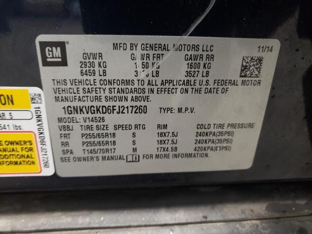Photo 14 from auction – 2015 CHEVROLET TRAVERSE L with VIN 1GNKVGKD6FJ217260