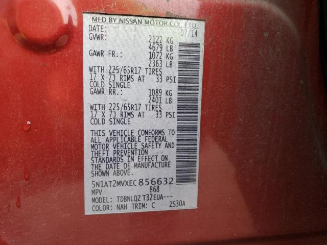 Photo 14 from auction – 2014 NISSAN ROGUE S with VIN 5N1AT2MVXEC856632