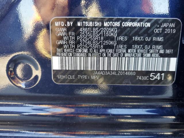 Photo 14 from auction – 2020 MITSUBISHI OUTLANDER with VIN JA4AD3A34LZ014660