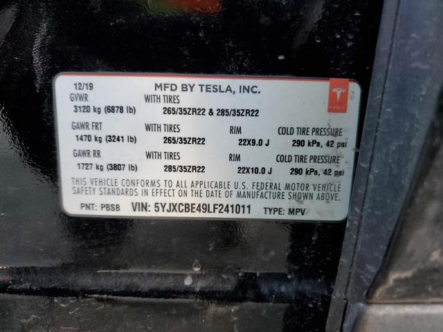 Photo 14 from auction – 2020 TESLA MODEL X with VIN 5YJXCBE49LF241011