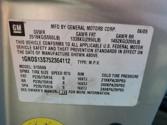 Photo 14 from auction – 2005 CHEVROLET TRAILBLAZE with VIN 1GNDS13S752364112