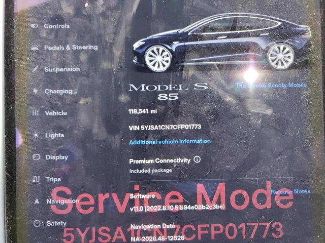 Photo 9 from auction – 2012 TESLA MODEL S with VIN 5YJSA1CN7CFP01773