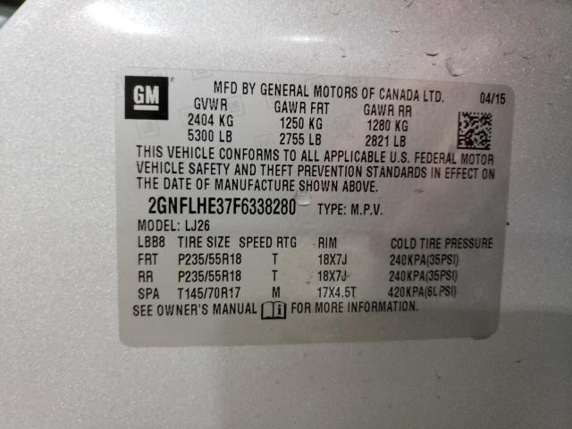 Photo 14 from auction – 2015 CHEVROLET EQUINOX LT with VIN 2GNFLHE37F6338280