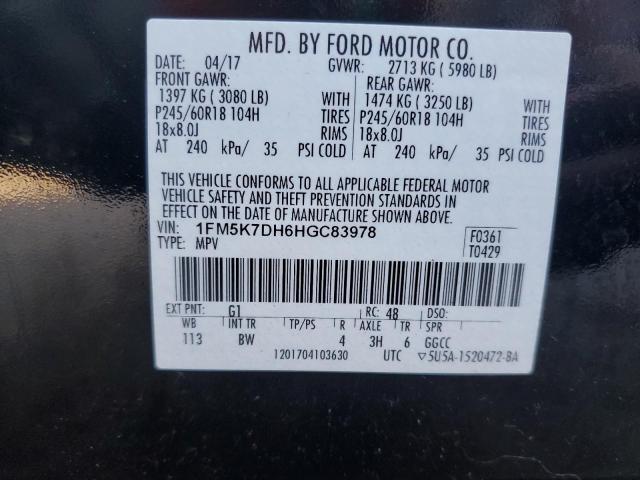 Photo 14 from auction – 2017 FORD EXPLORER X with VIN 1FM5K7DH6HGC83978