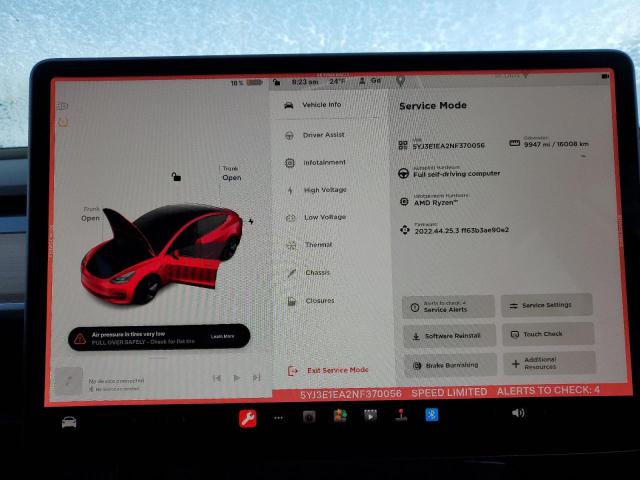 Photo 9 from auction – 2022 TESLA MODEL 3 with VIN 5YJ3E1EA2NF370056