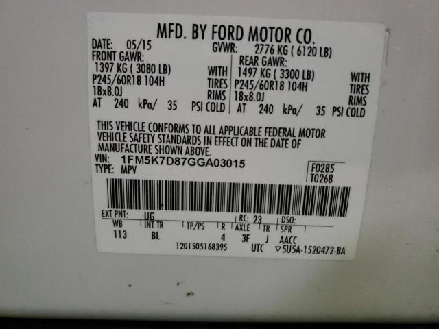 Photo 14 from auction – 2016 FORD EXPLORER X with VIN 1FM5K7D87GGA03015