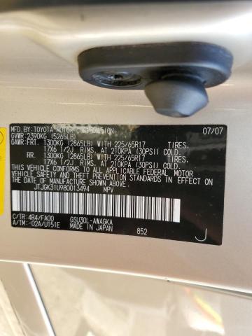 Photo 14 from auction – 2008 LEXUS RX 350 with VIN JTJGK31U980013494