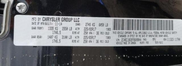 Photo 14 from auction – 2015 CHRYSLER TOWN & COU with VIN 2C4RC1BG9FR609844