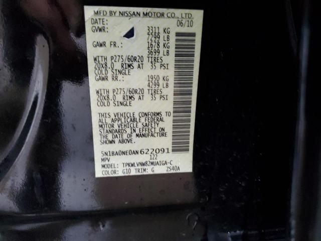 Photo 14 from auction – 2010 NISSAN ARMADA PLA with VIN 5N1BA0NE0AN622091