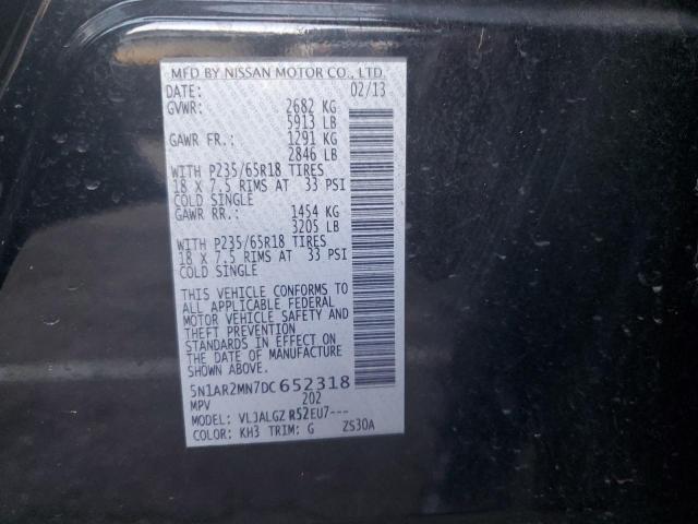 Photo 14 from auction – 2013 NISSAN PATHFINDER with VIN 5N1AR2MN7DC652318