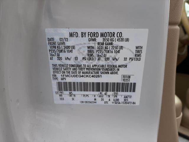 Photo 14 from auction – 2012 FORD ESCAPE LIM with VIN 1FMCU0EG4CKC40261