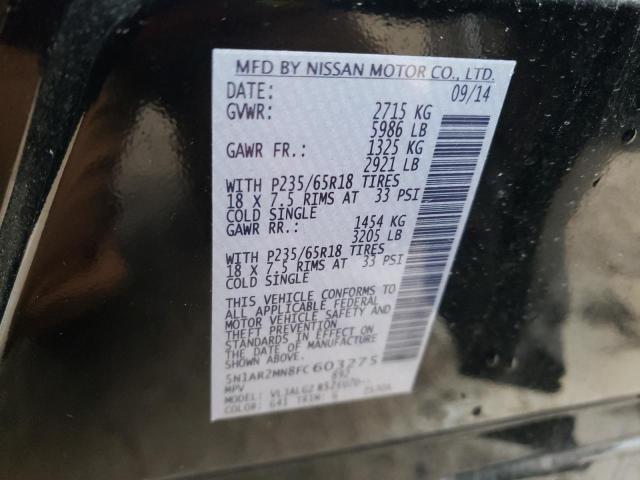 Photo 14 from auction – 2015 NISSAN PATHFINDER with VIN 5N1AR2MN8FC603275